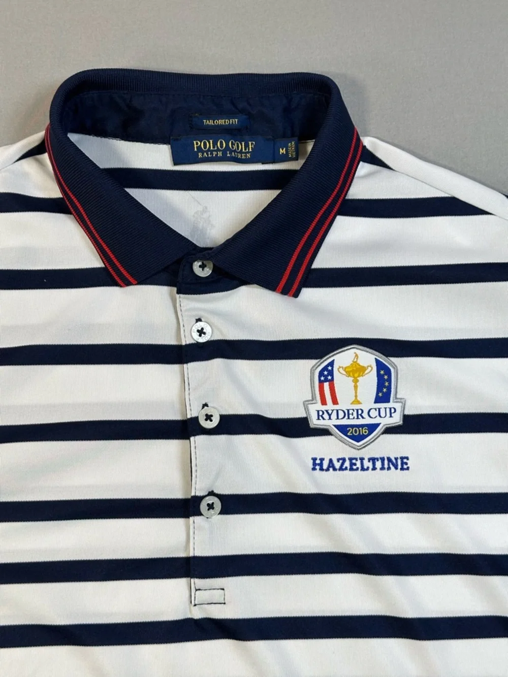 Polo Ralph Lauren 2016 Ryder Cup Hazeltine Striped Short Sleeve Shirt - Mens Med